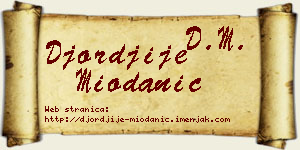 Đorđije Miodanić vizit kartica